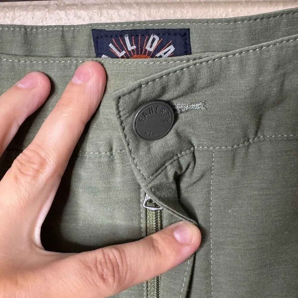 Faherty All Day Shorts Mens 38 Green Performance Hybrid Breathable Stretch